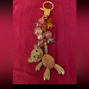 NWOT Piper K Jeweled Teddy Bear with Balloons Bag Charm